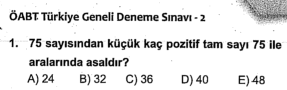 Lise Matematik Online ÖABT Deneme Sınavı Çöz